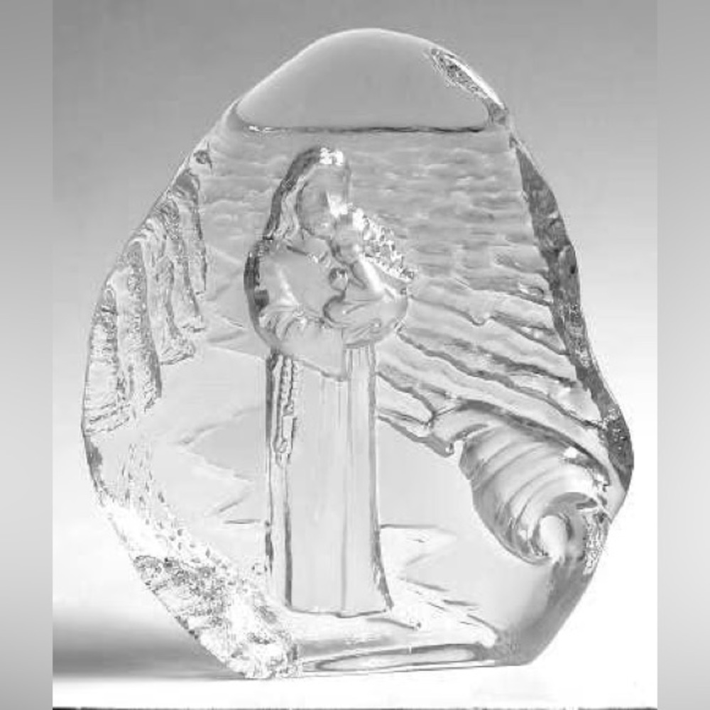 RARE Lenox Handcrafted Christian Religious “Footprints in Crystal, Inspirational